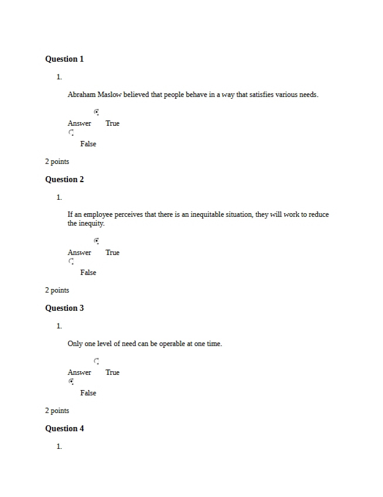 Quiz for Module 10
