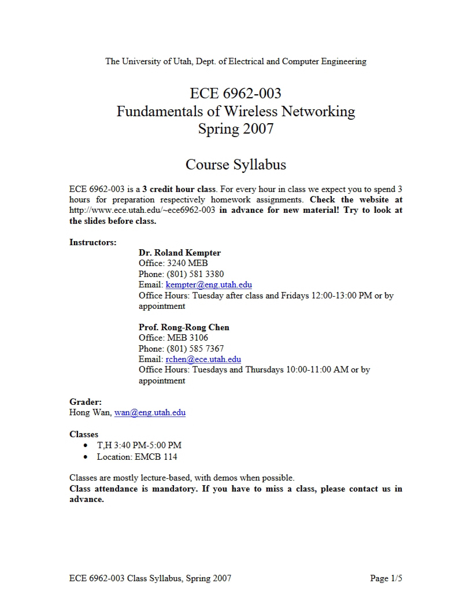 Course Curriculum and Rules
