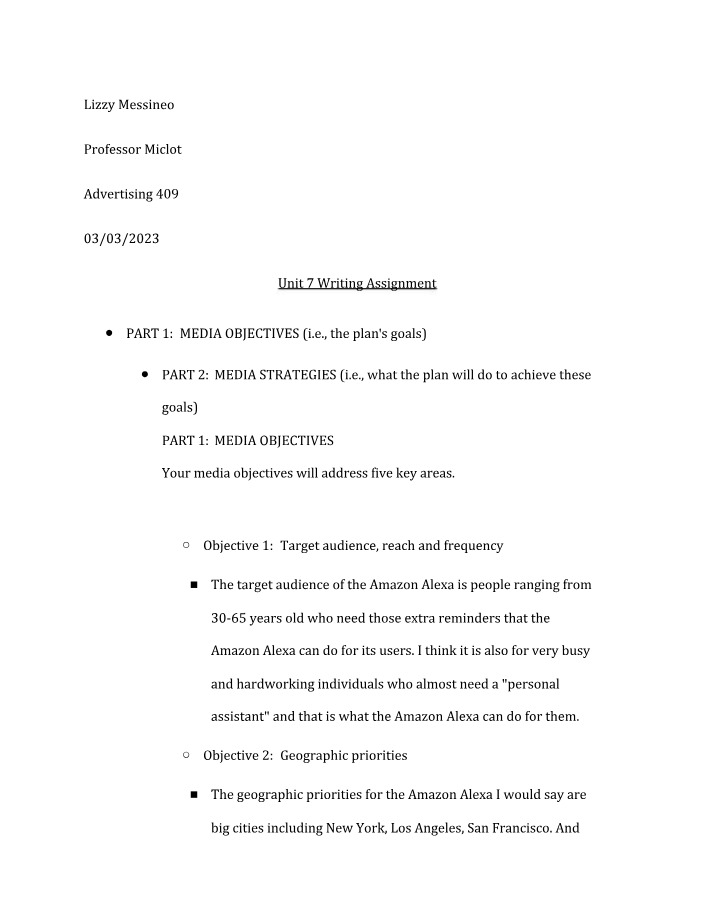 Writing Assignment - Unit 7