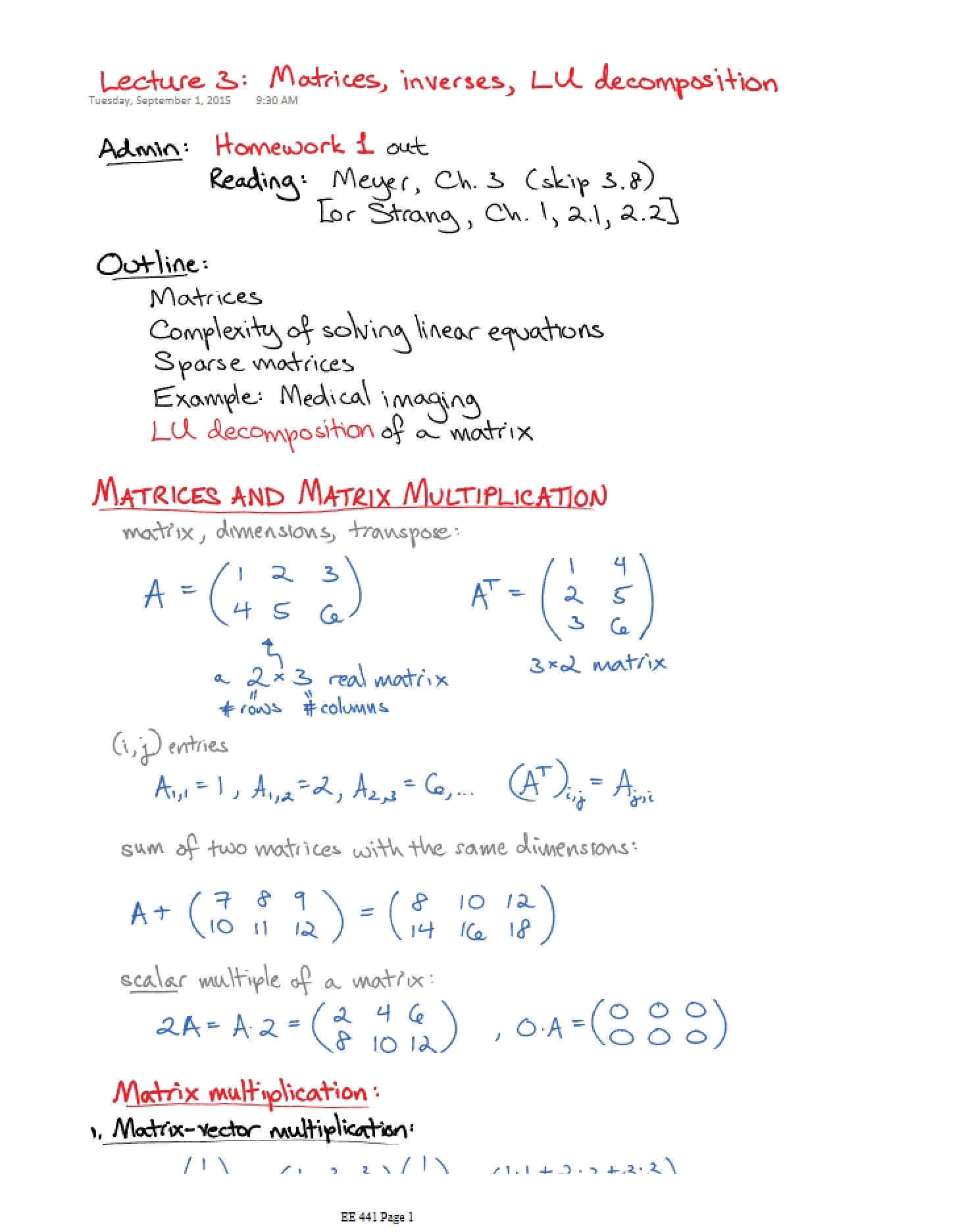 InversesLU Decomposition (Lecture 3)