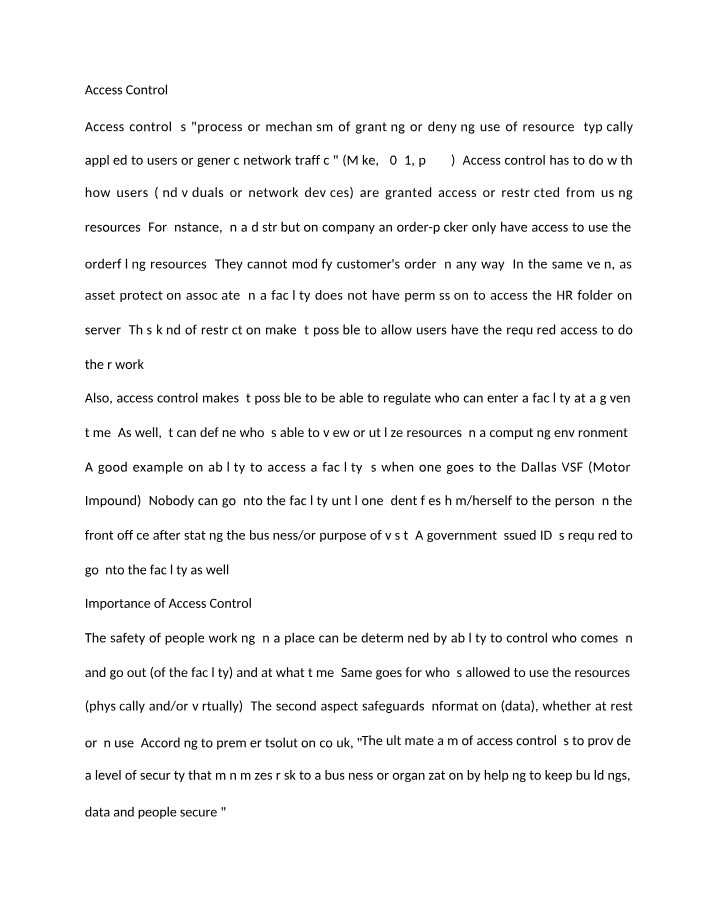 CIS312 - Access Control