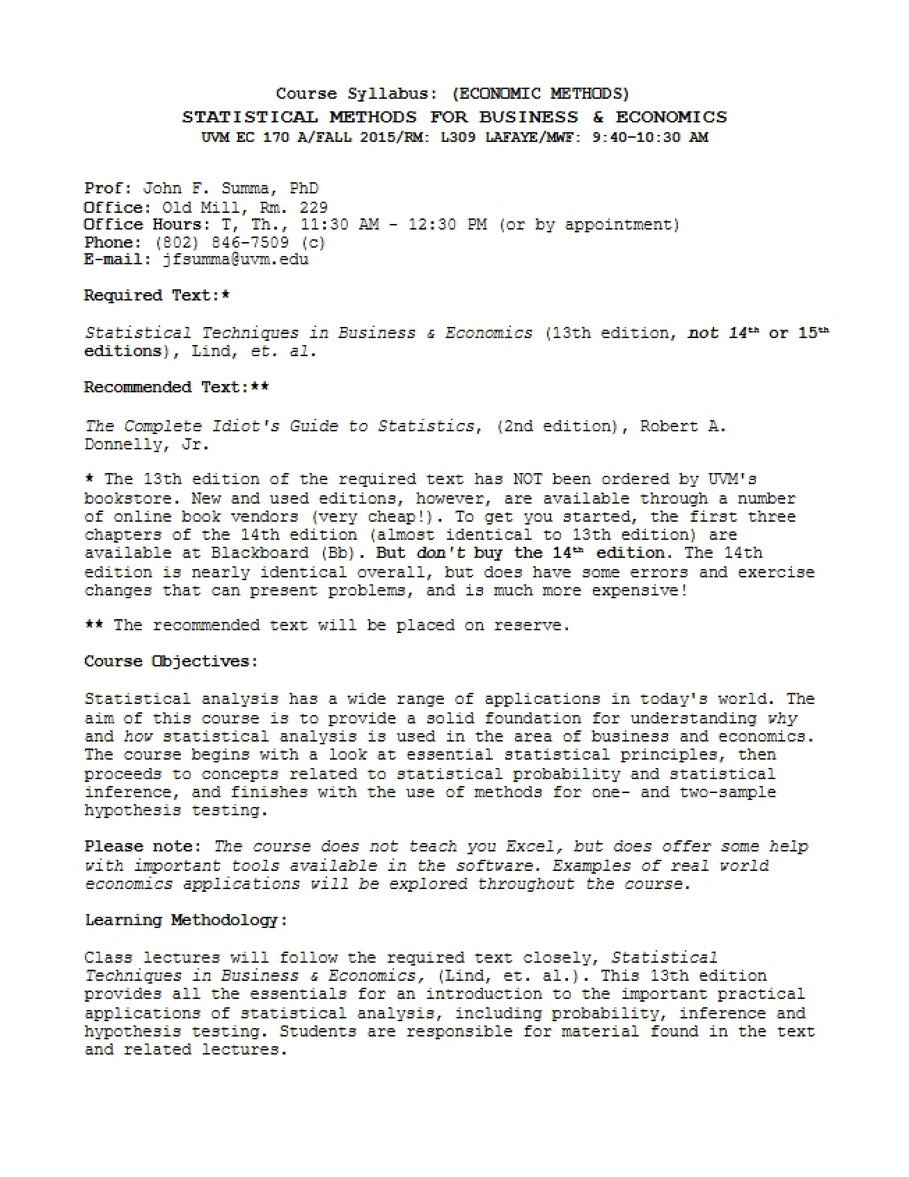 Economic Methods - 4 Pages