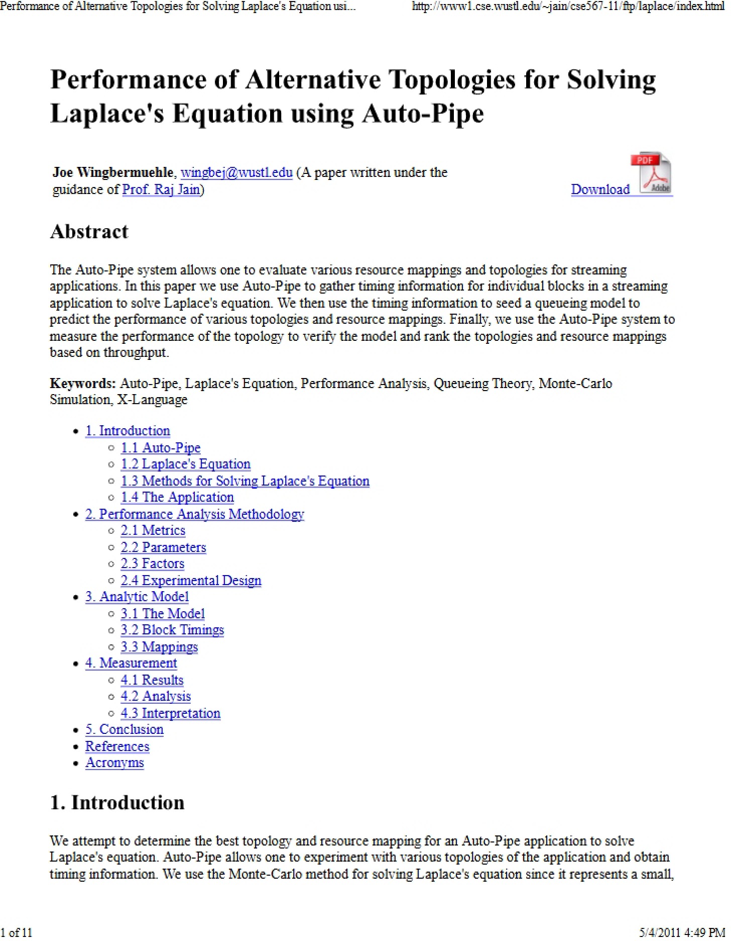 Alternative Topology Performance