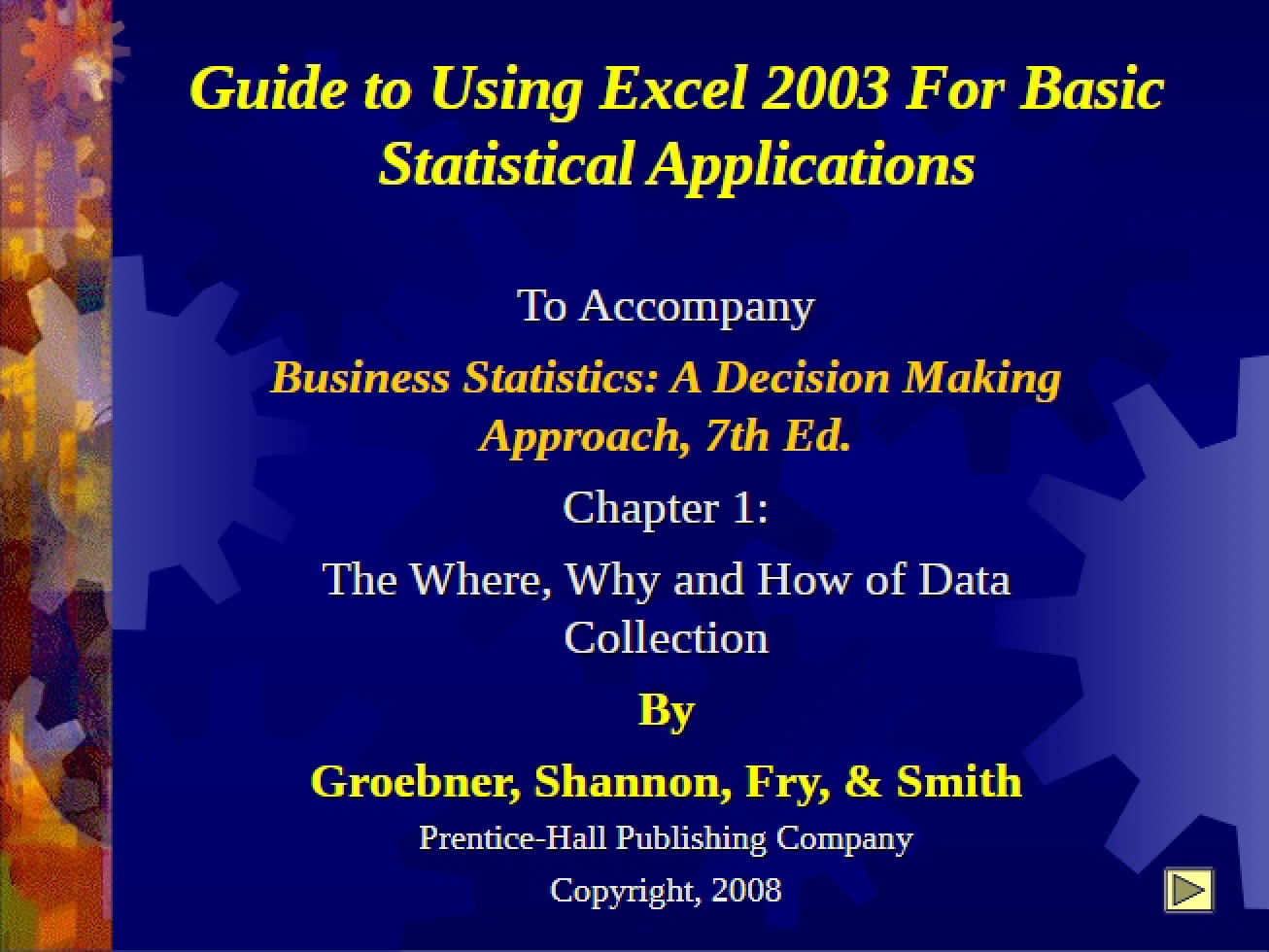 Basic Statistical Applications Excel 2003 Guide