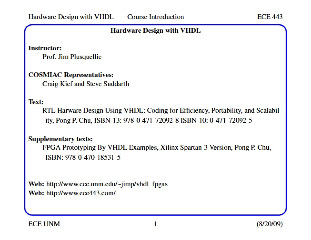 Introduction to Hardware Design with VHDL