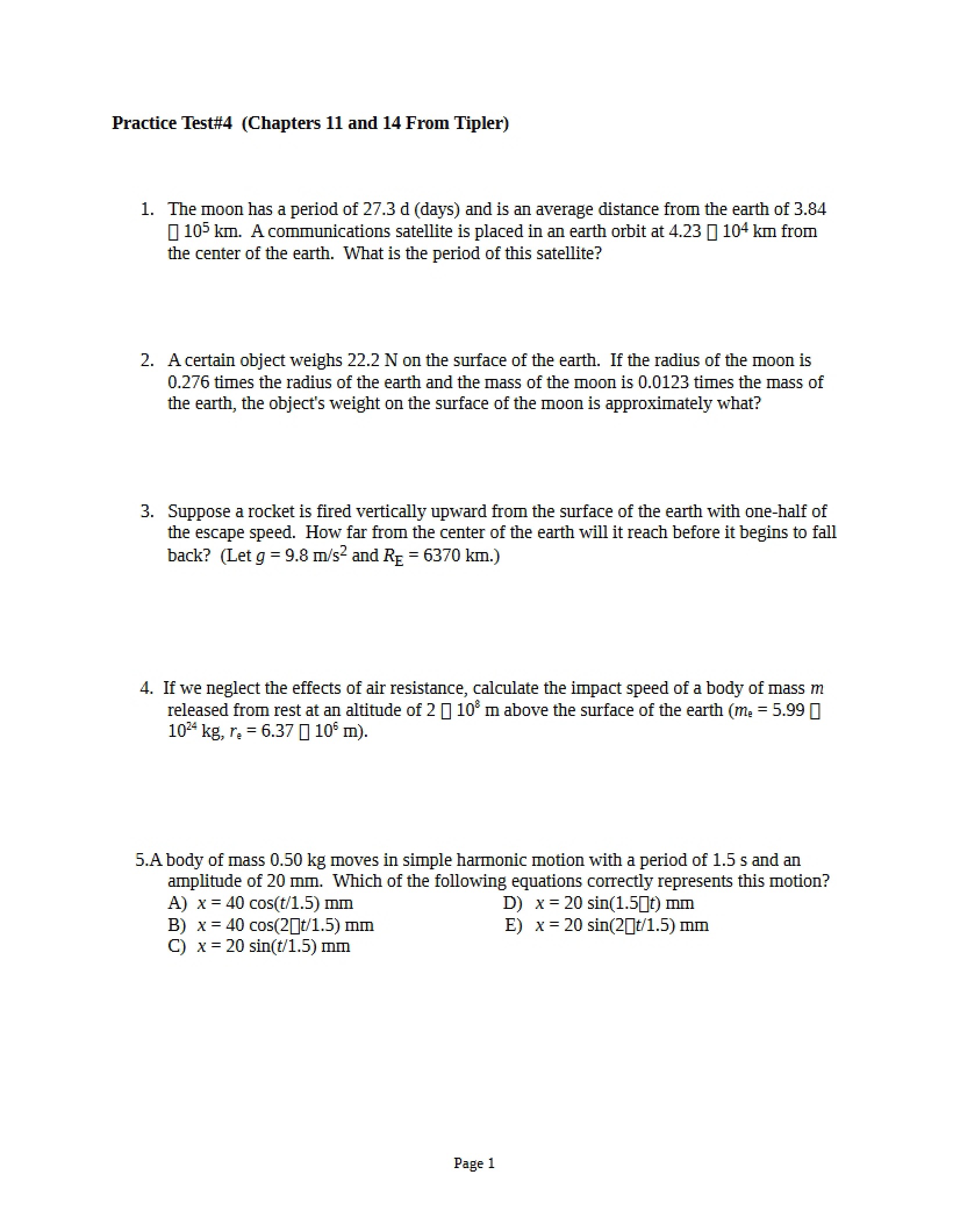 Fourth Practice Test