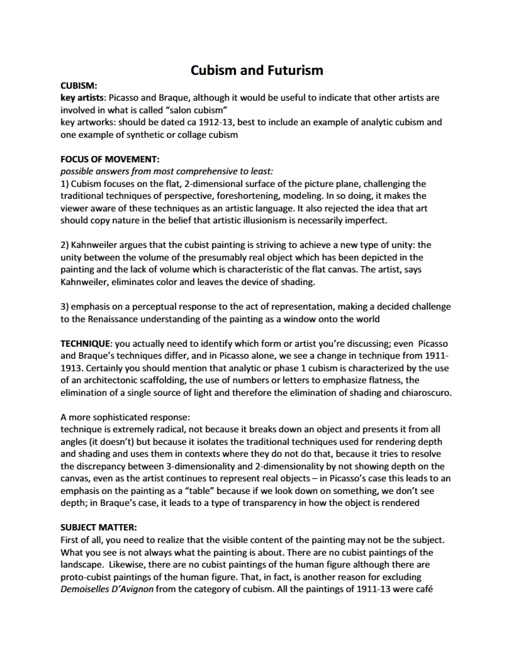 Futurism and Cubism