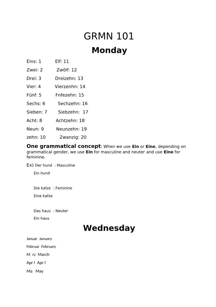 German Grammar - Diminutives, Compound Nouns, and Gender