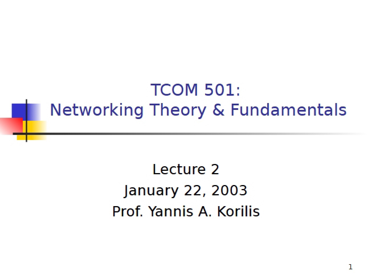 Networking Theory Lecture Notes