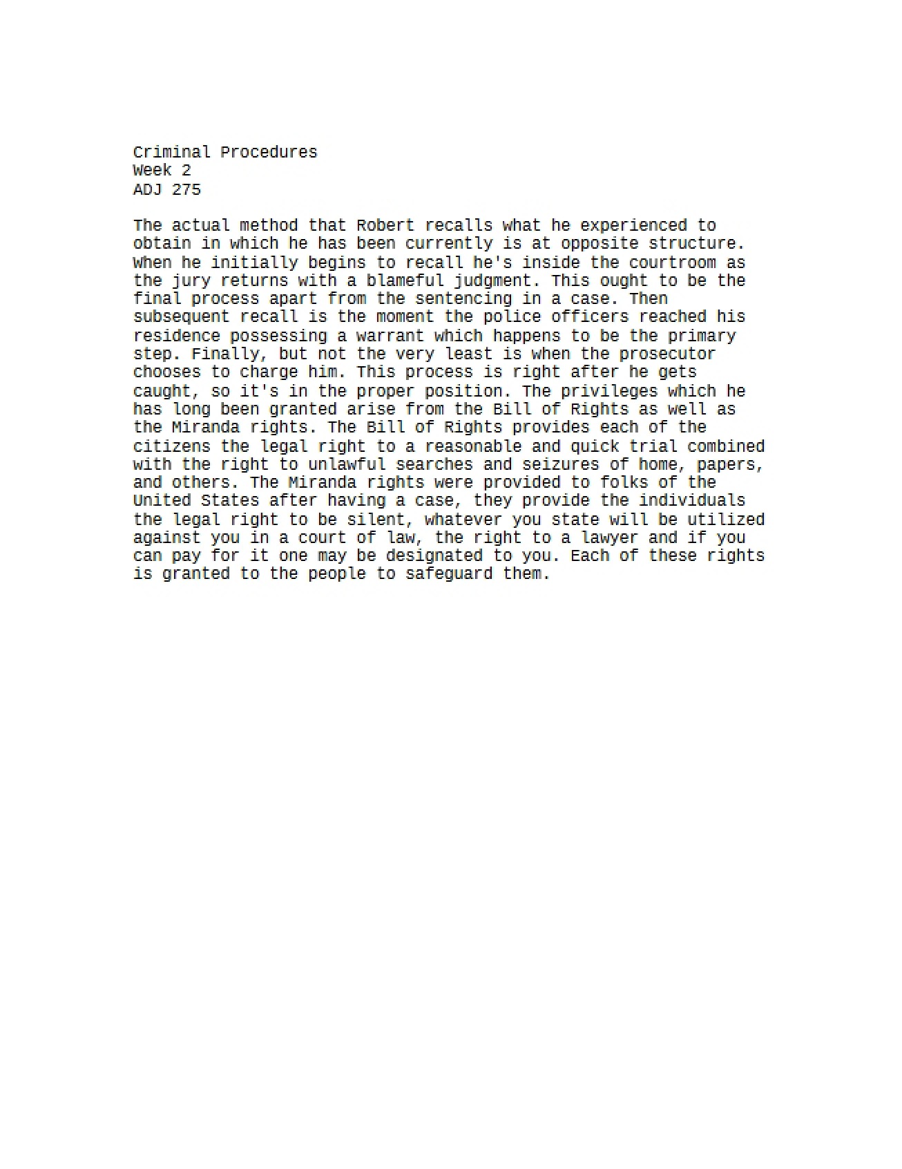 Procedures in the Criminal Justice System