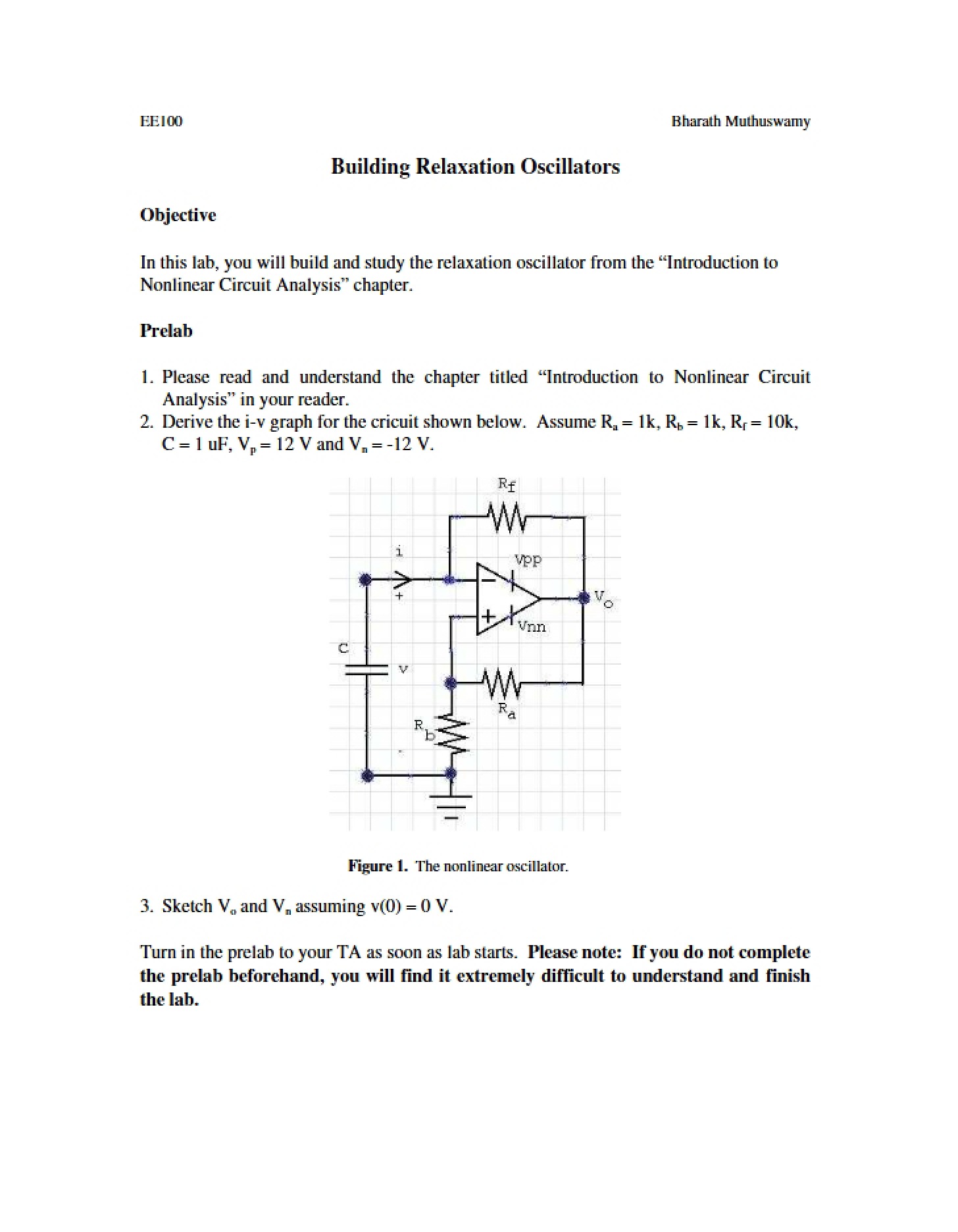 Relaxation Oscillator Construction