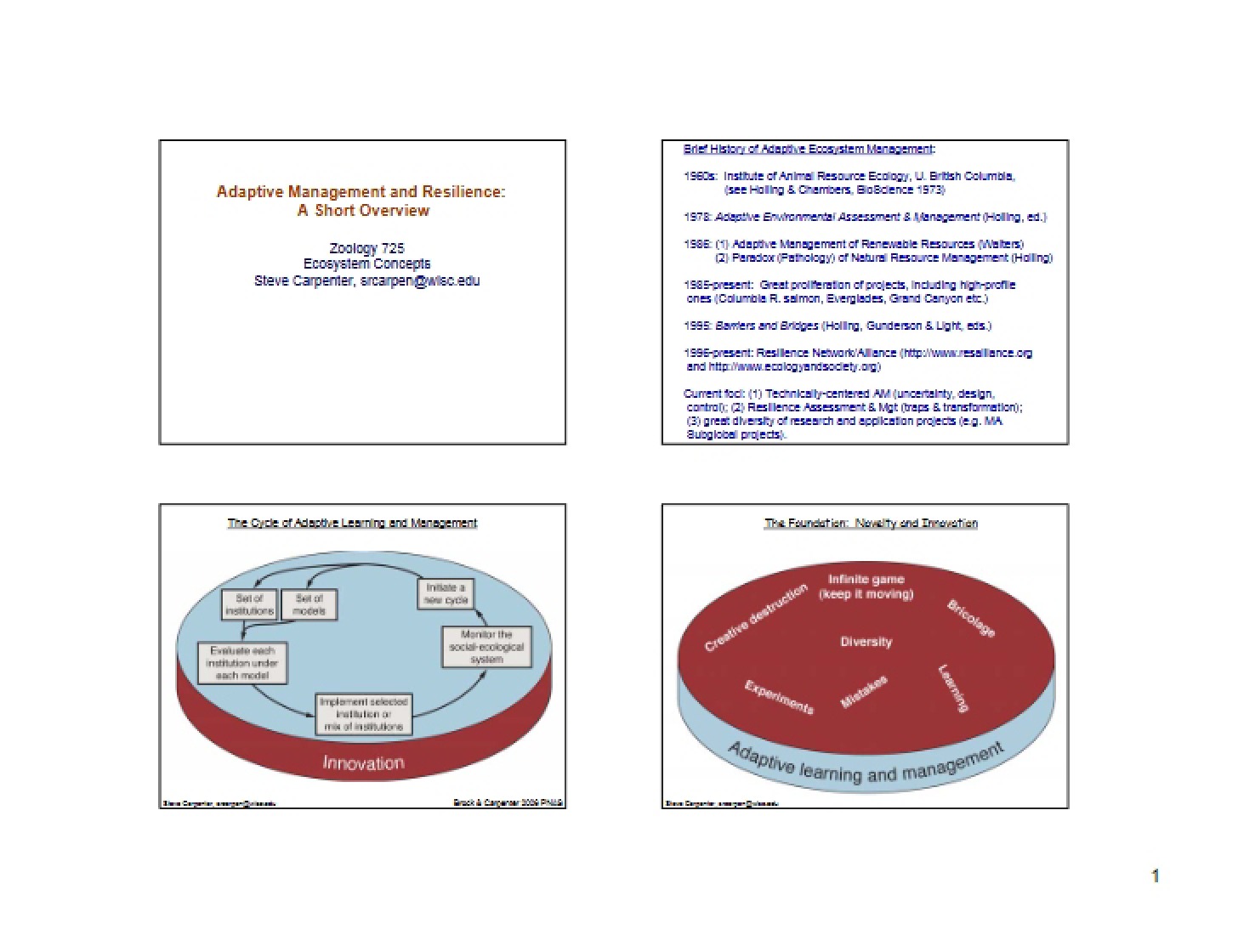 Resilience and Adaptive Management