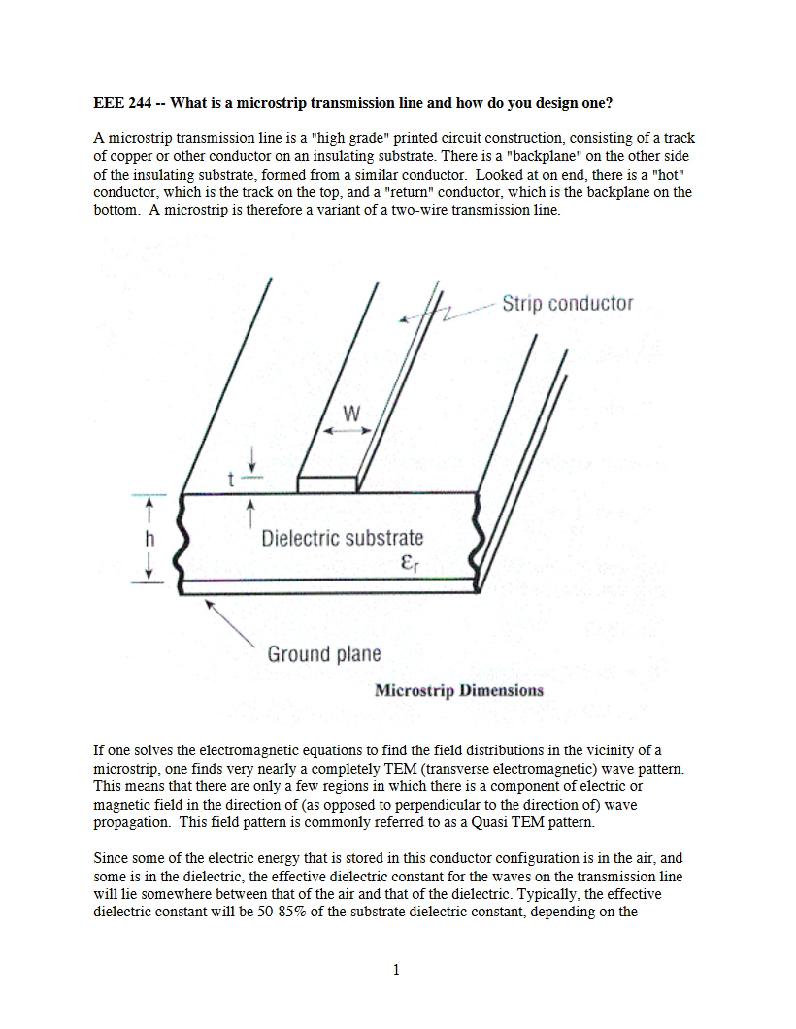 Transmission Line Microstrip