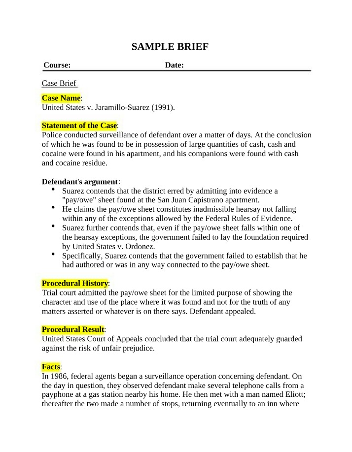 Case Brief - United States v. Jaramillo-Suarez