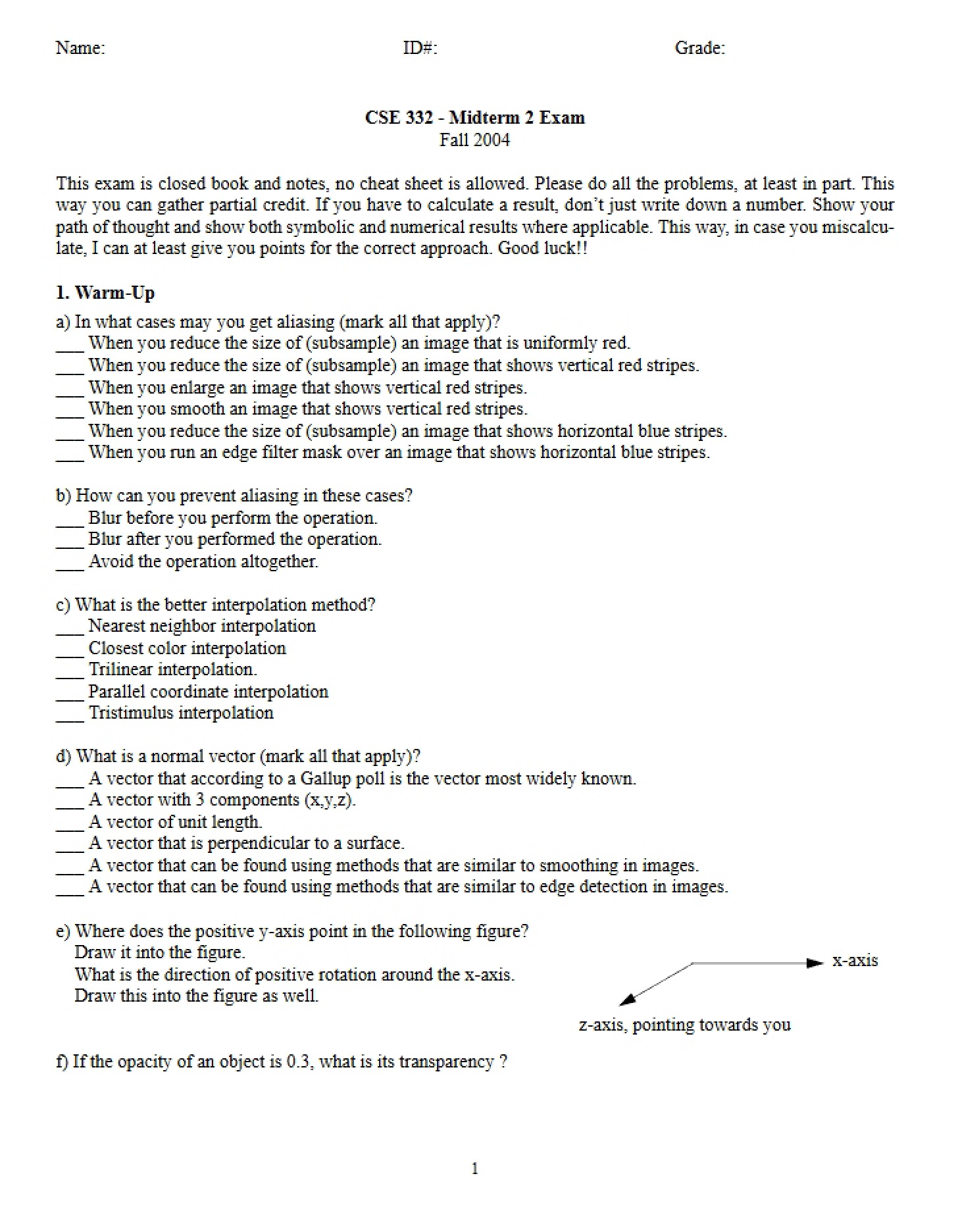 Midterm Exam Two