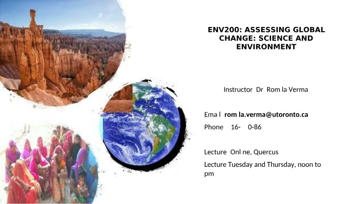 ENV200 Course - Assessing Global Change, Science and the Environment