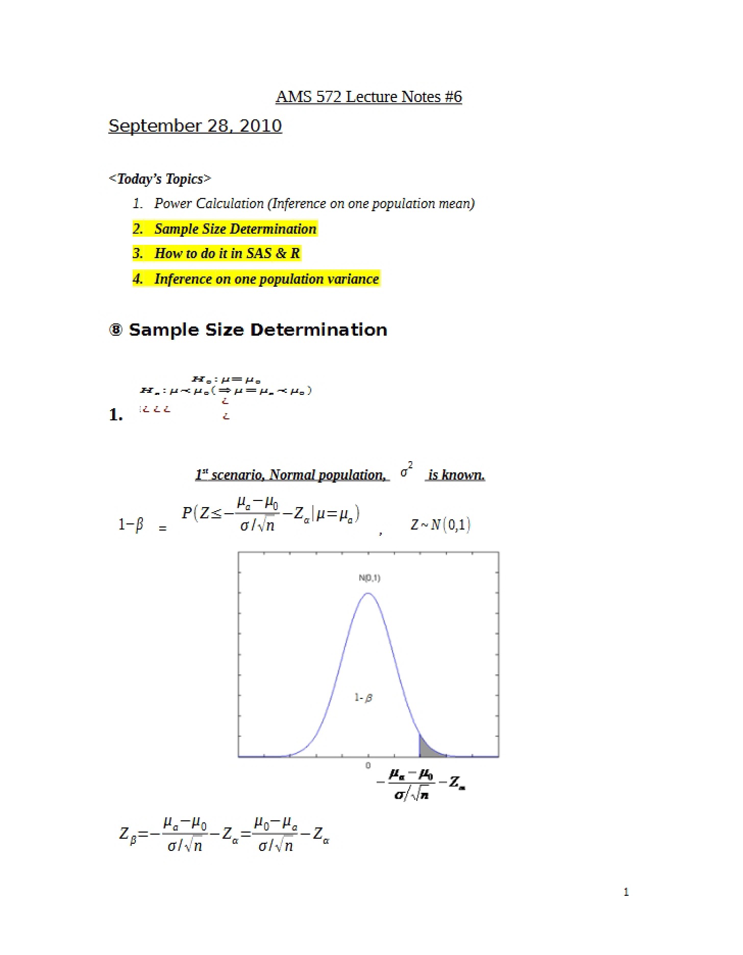 Lecture 6 Notes AMS 572