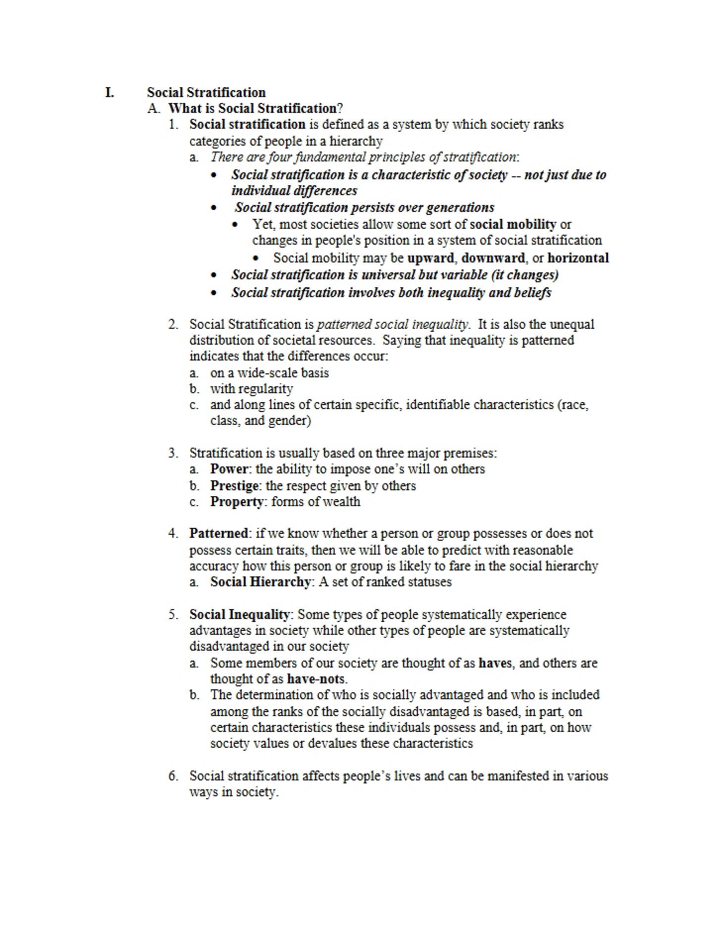 Social Stratification Chapter 8