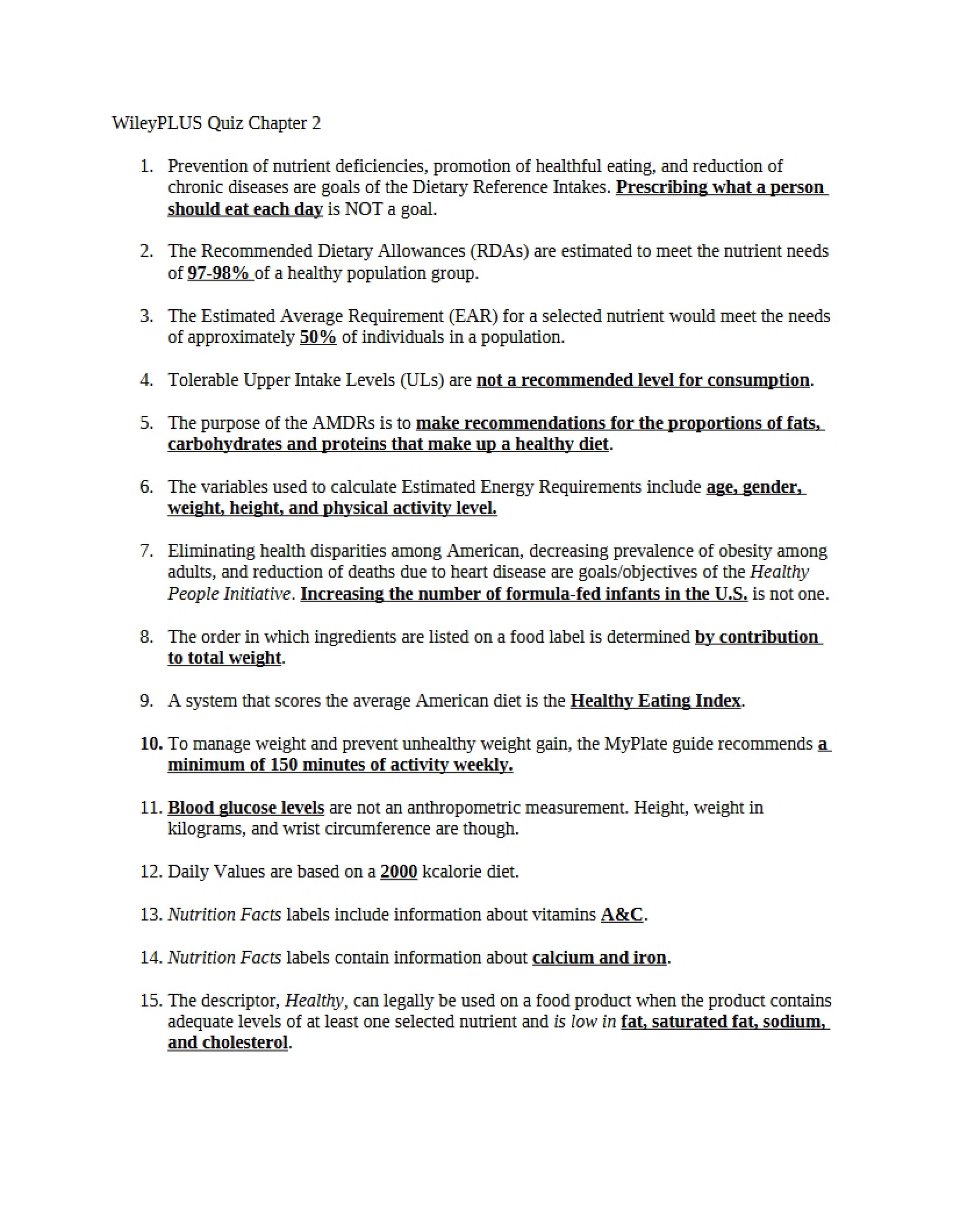 Chapter 2 Quiz (WileyPLUS)