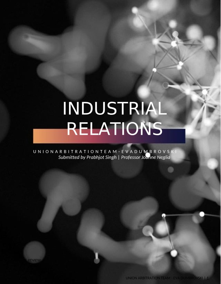 Union and Industrial Relations - Final Submission