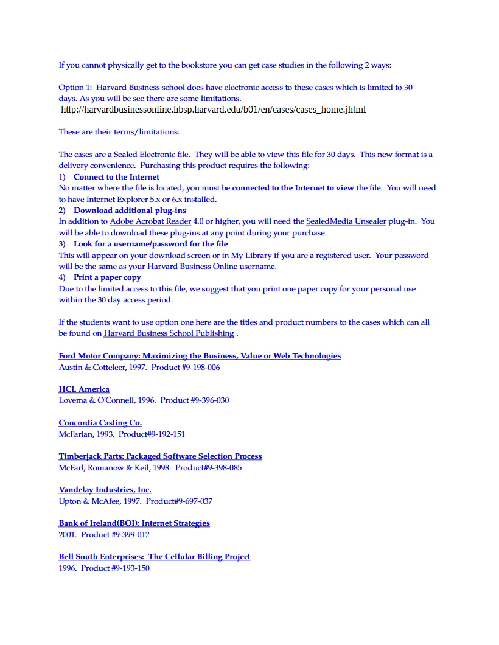 Case Studies on Ordering