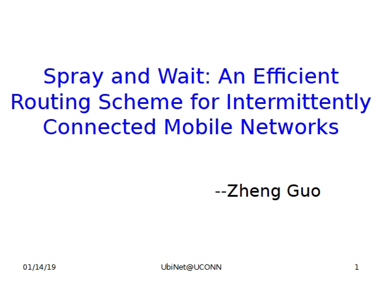Intermittently Connected Mobile Networks