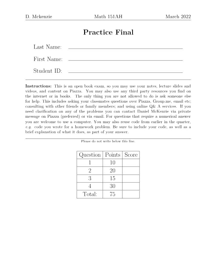Real Final Exam