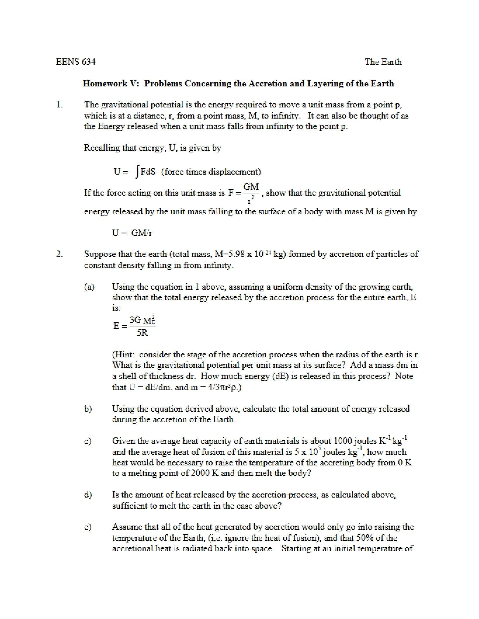 Fifth Homework Assignment