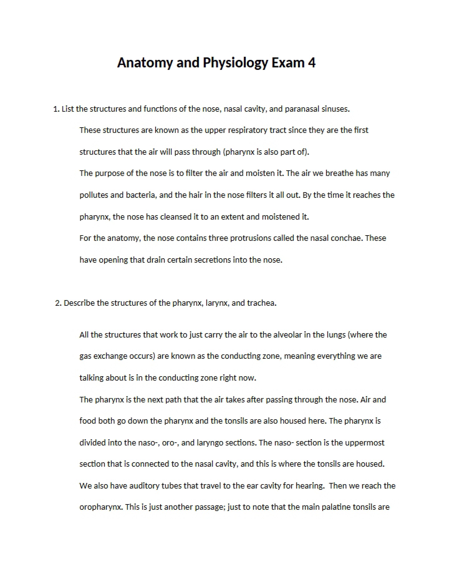 Exam 4 in Anatomy and Physiology