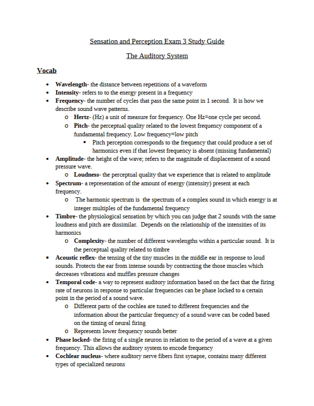 Study Guide for Third Exam