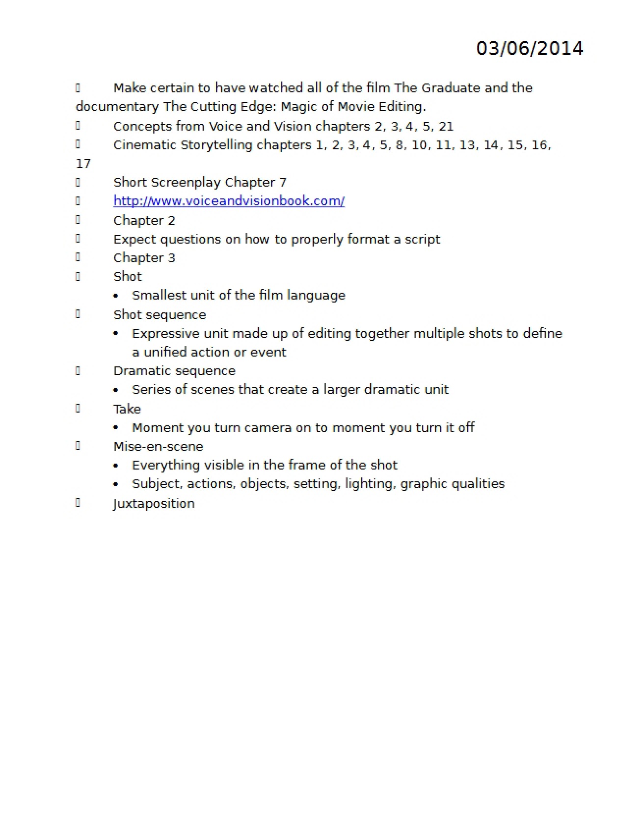 Second Examination Content