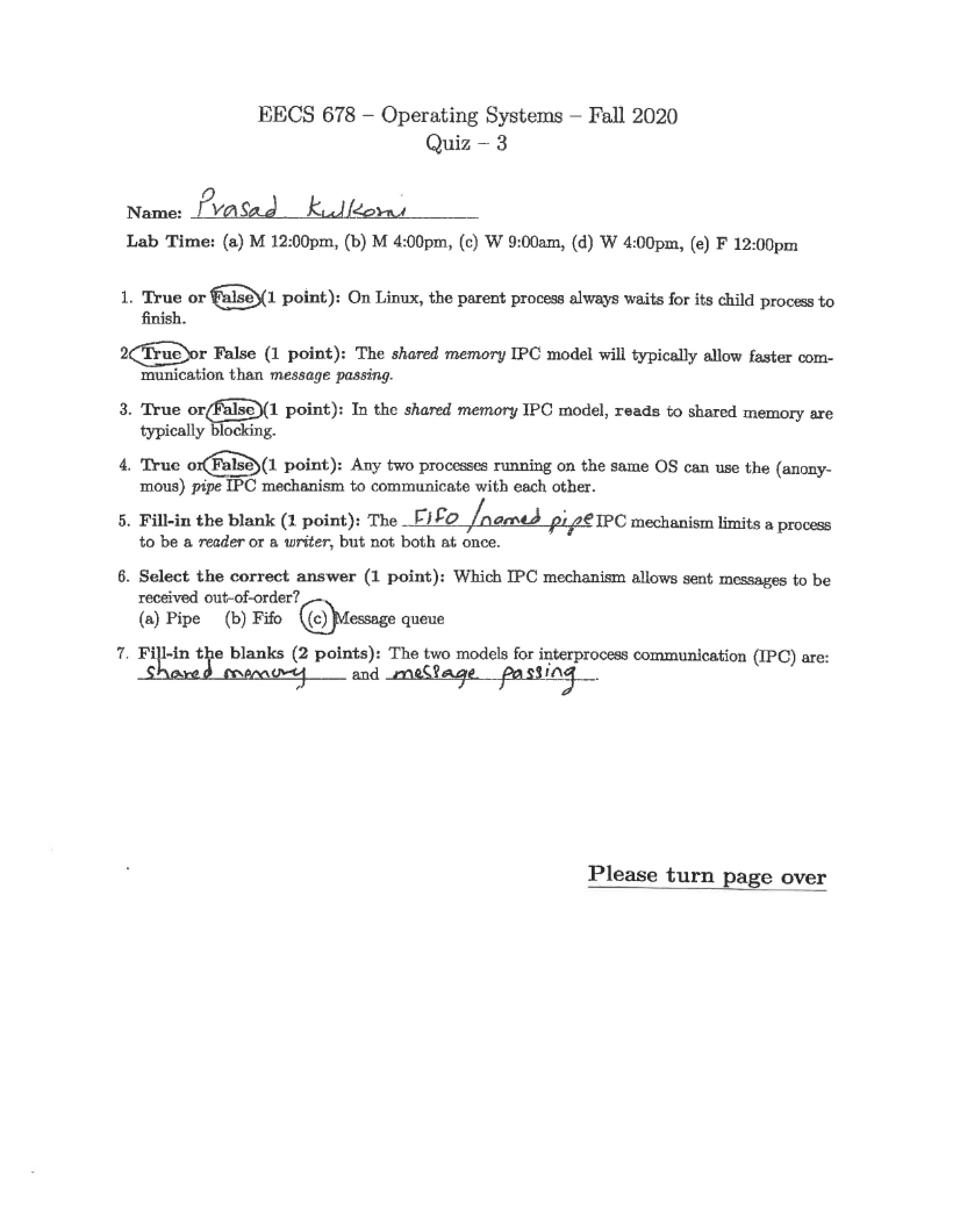 Quiz Three