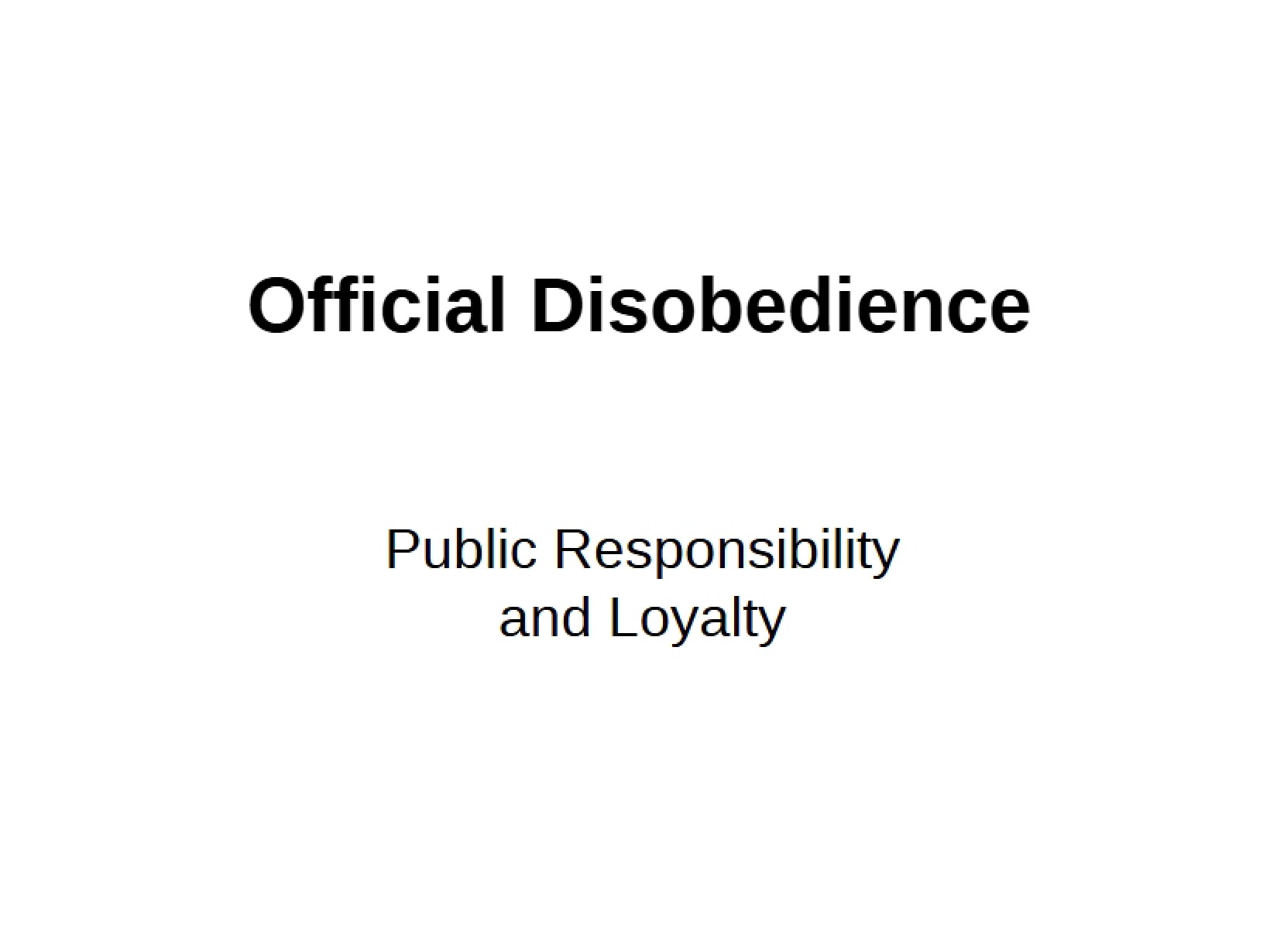 Disobedience by Officials