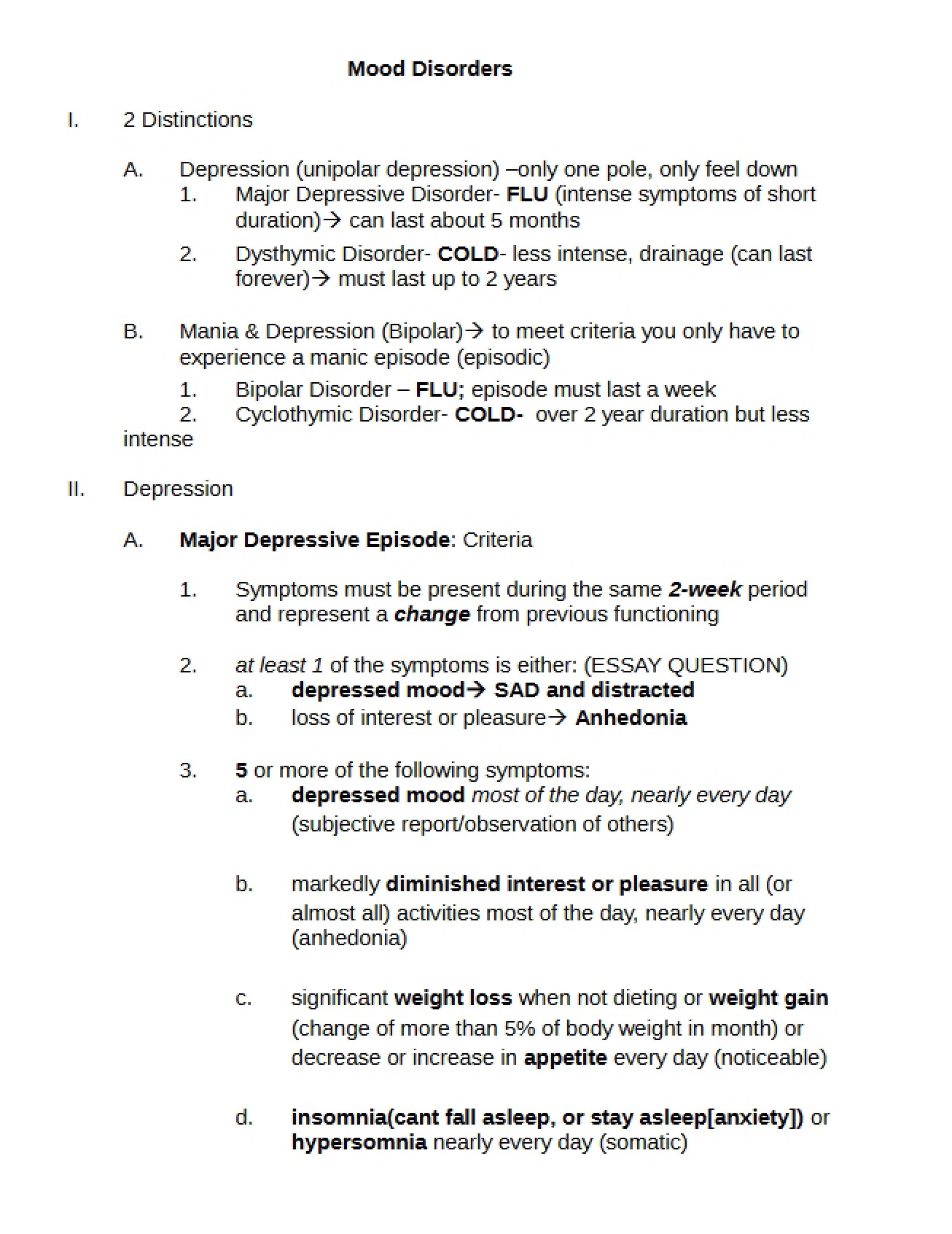 Disorders of Mood