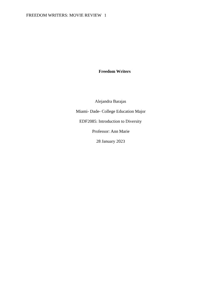 Review of Freedom Writers Movie