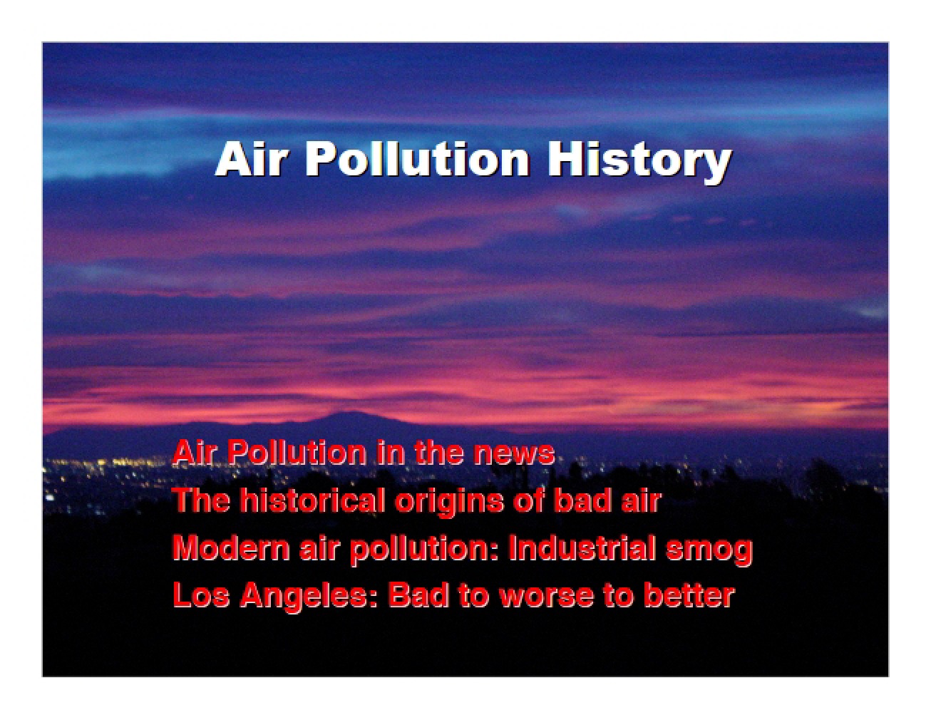 History of Air Pollution