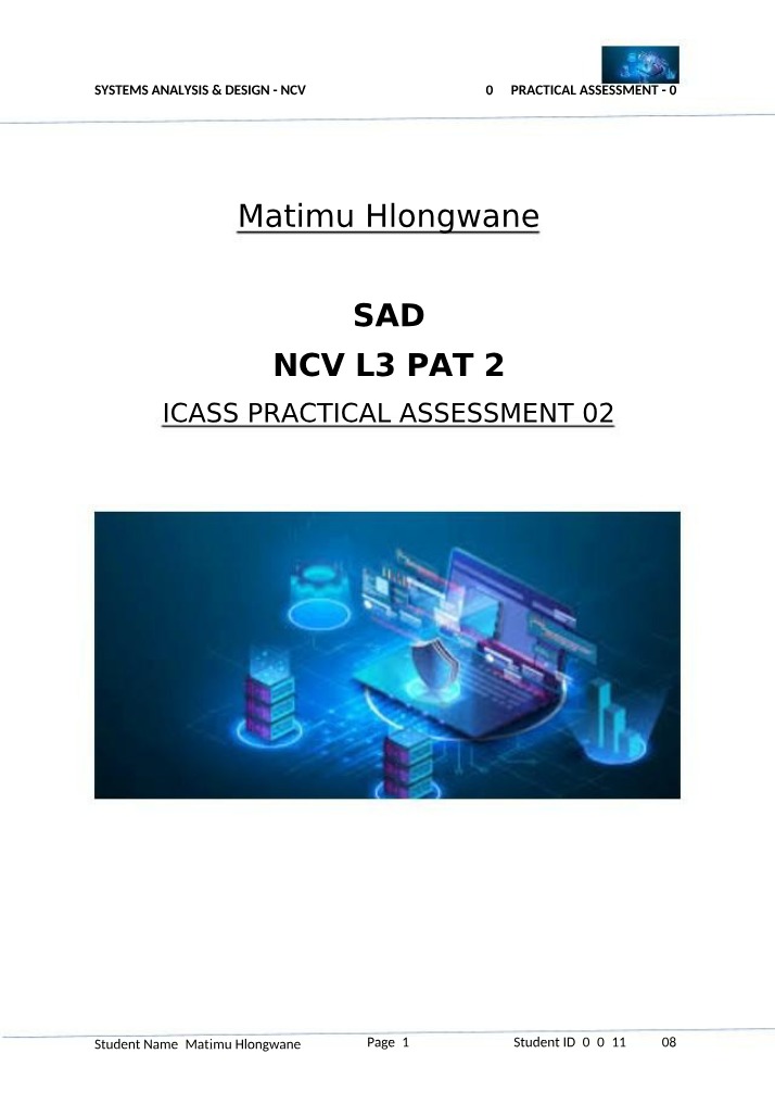 Systems Analysis and Design - Entity and Work Breakdown Structure