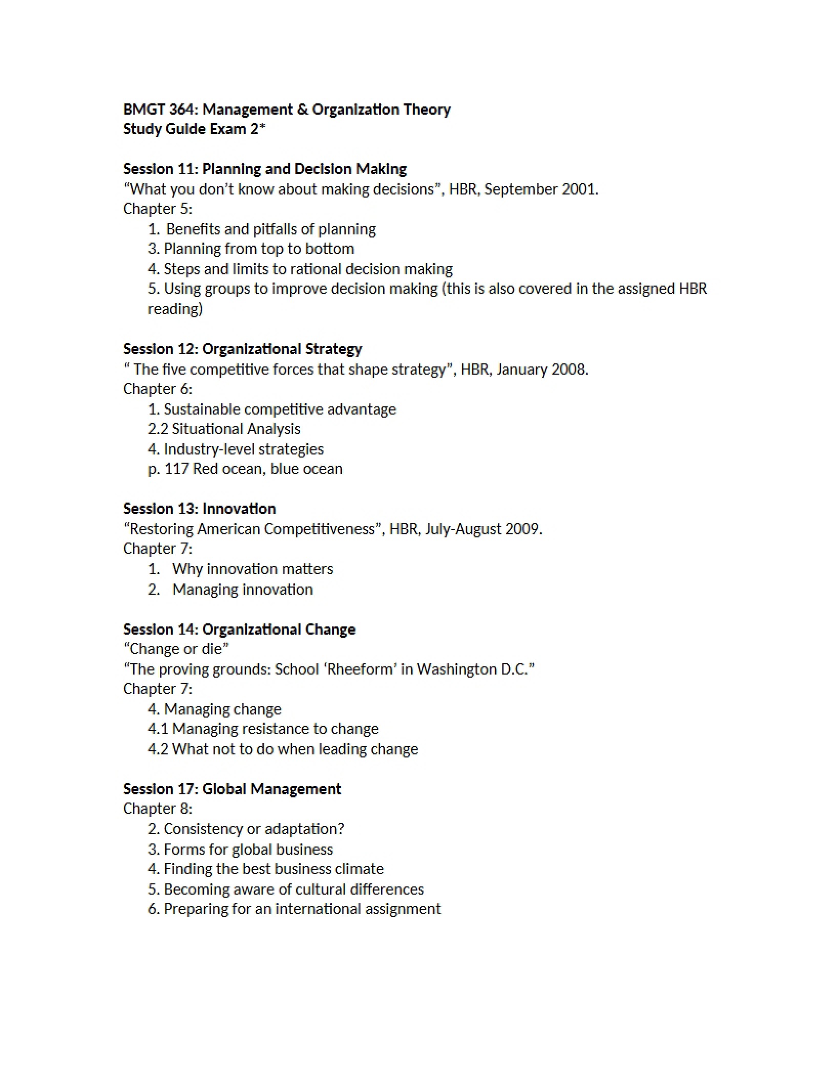 Exam 2 Study Guide