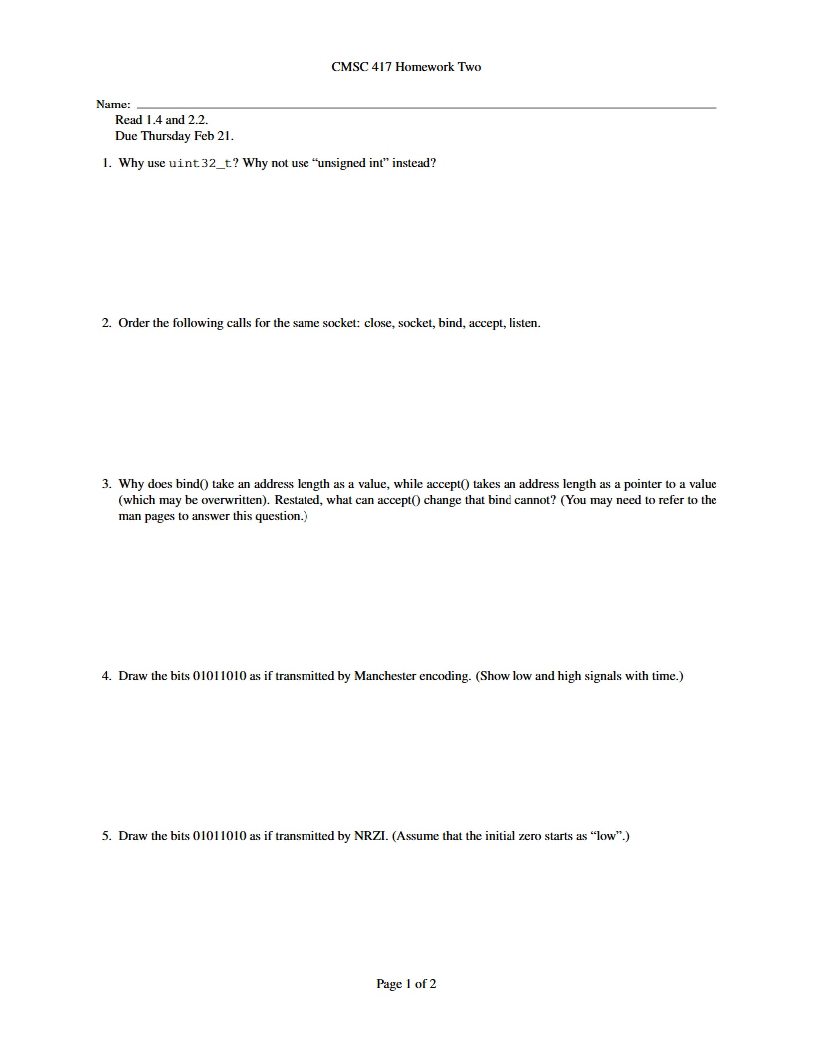 Second Networking Problem Set