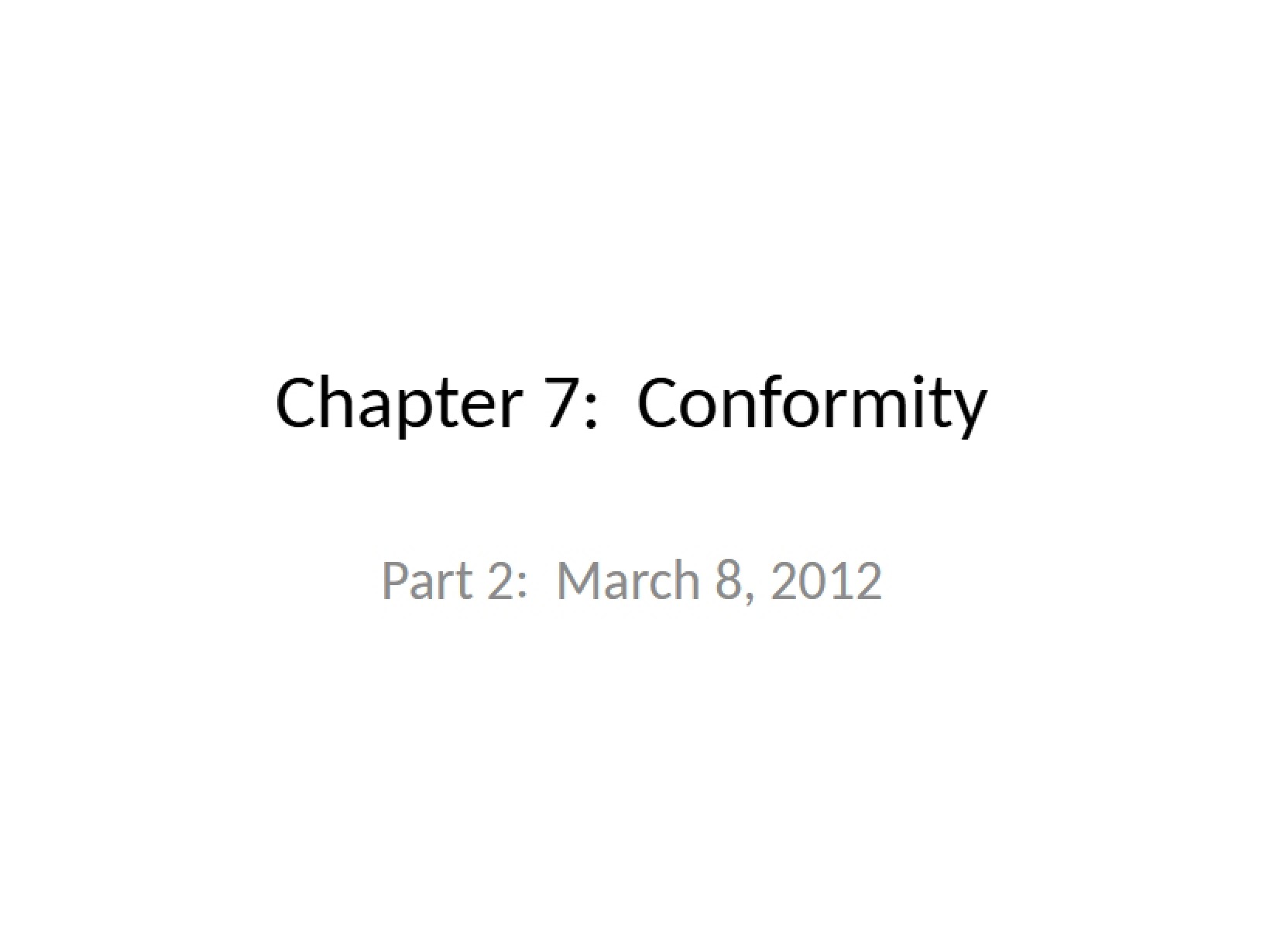Social Conformity