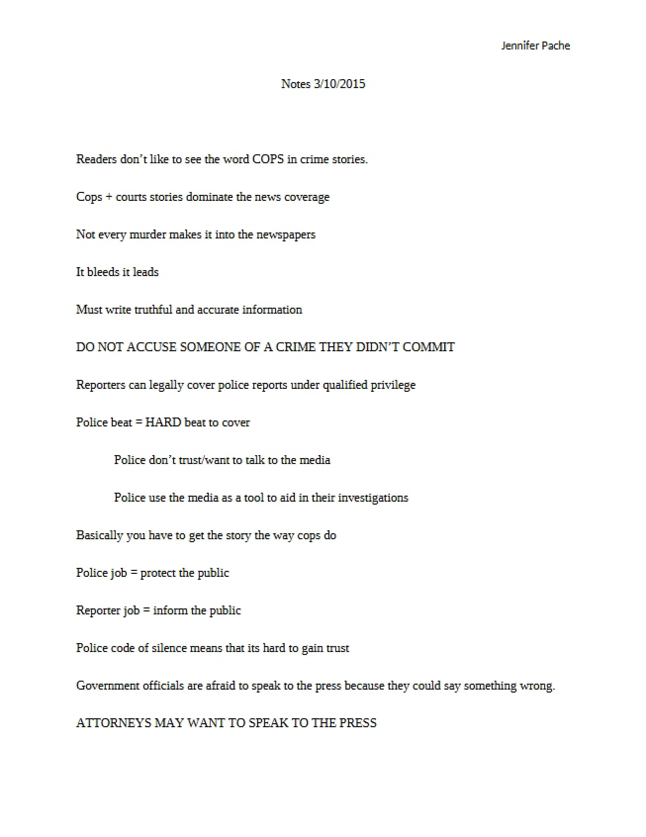 Session Notes