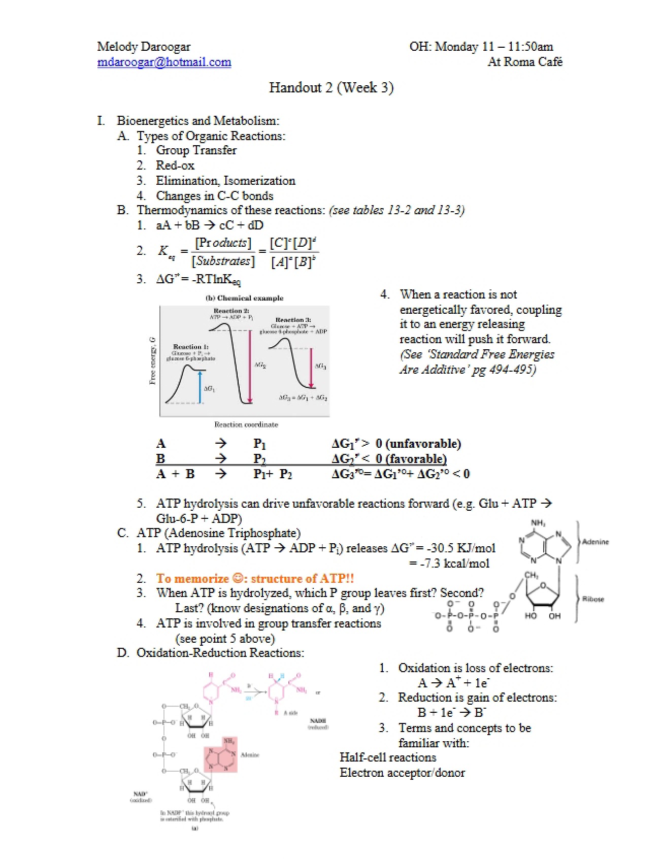 Class Presentation on Metabolic Biochemistry