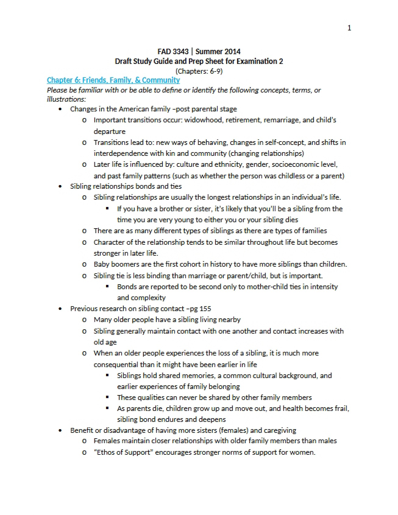 Preliminary Study Guide for Ecological Development