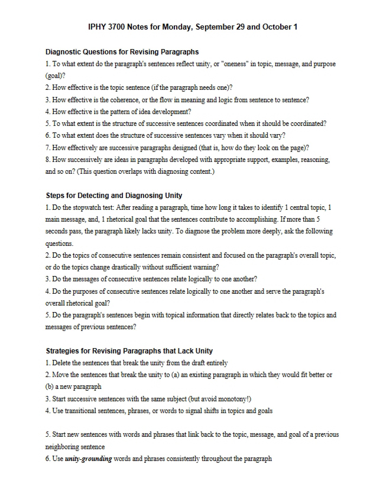 Presentation Notes for Scientific Writing