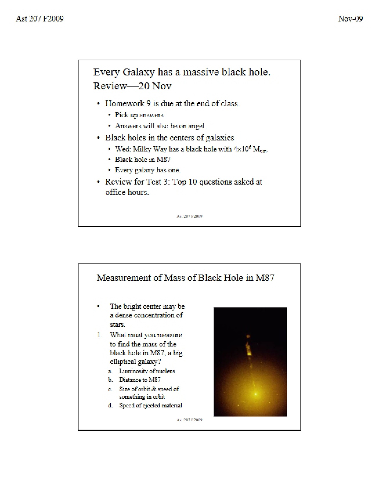 Presence of Massive Black Holes in Galaxies