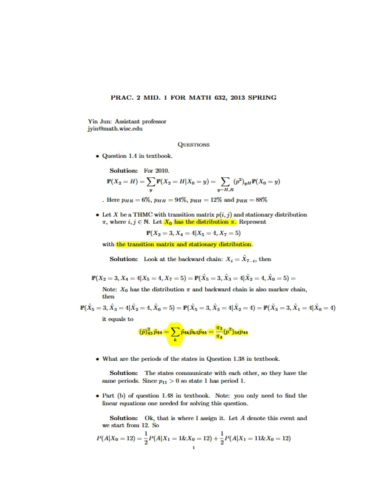 Solution Midterm 1 Practice 2