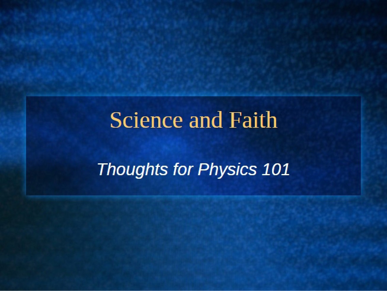 Faith and Science