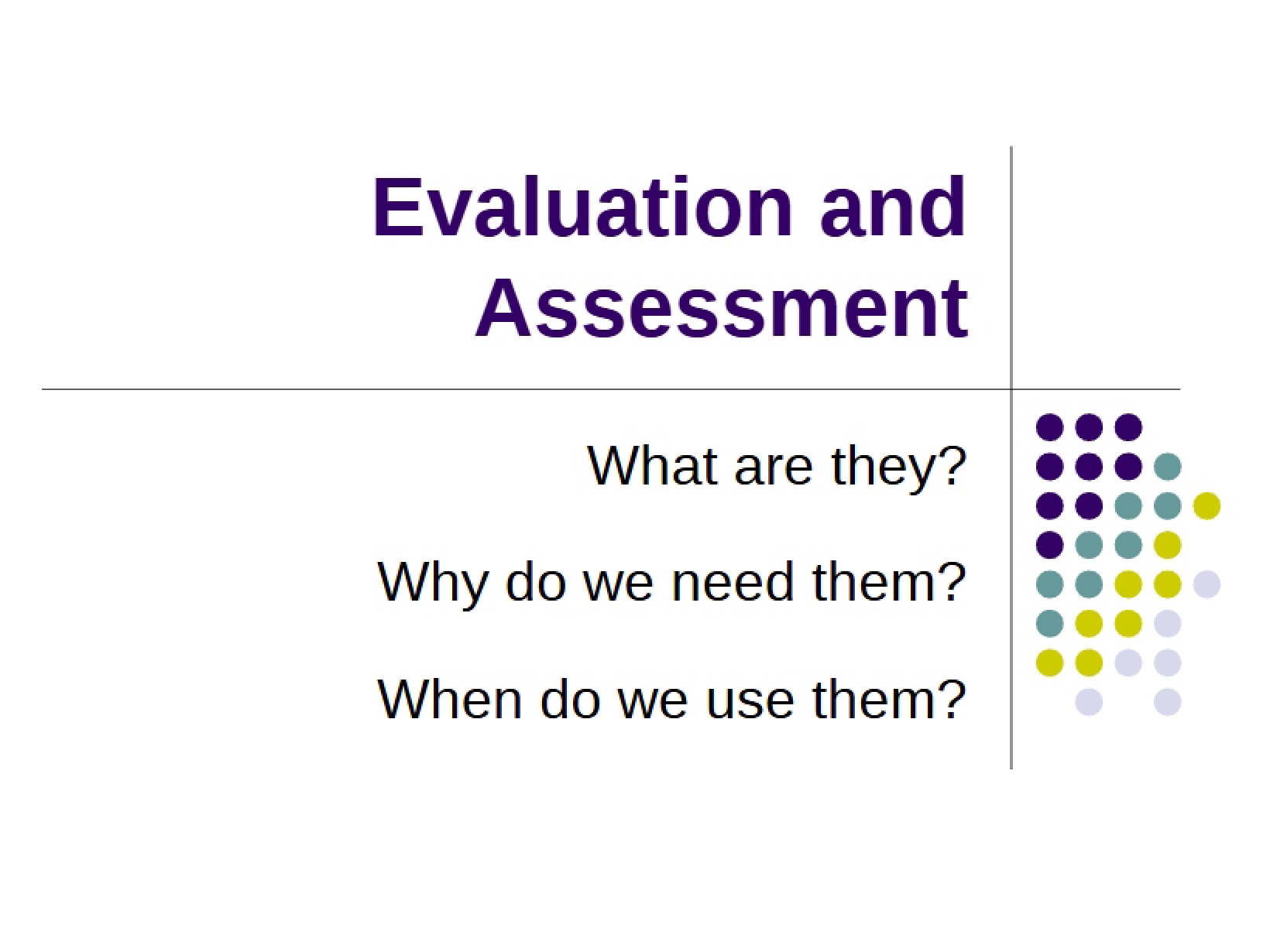 Assessment and Evaluation