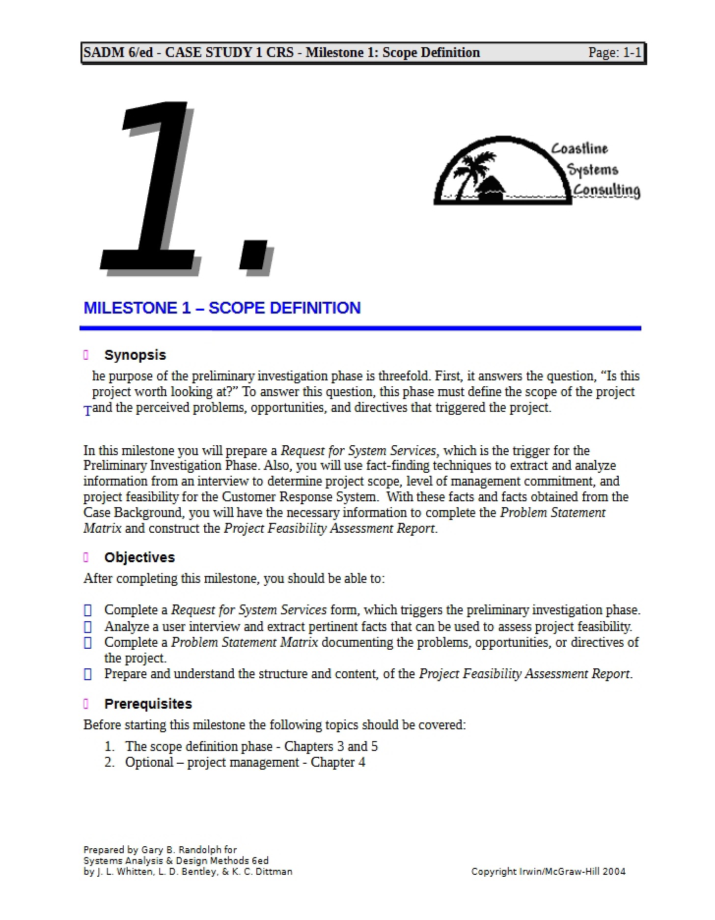 Scope Definition Milestone 1