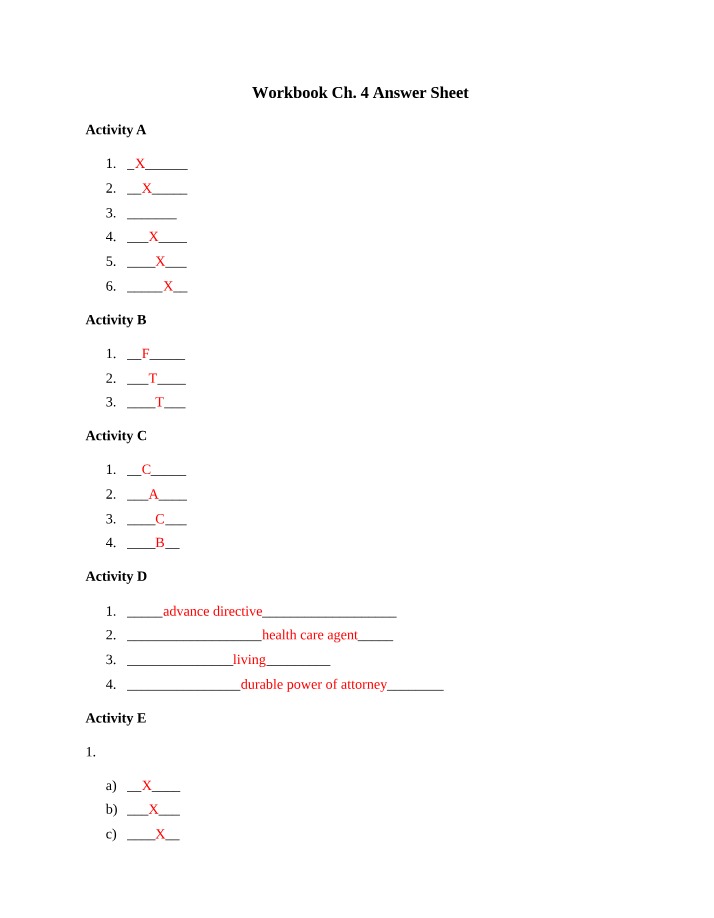 Workbook Chapter 4 Answers